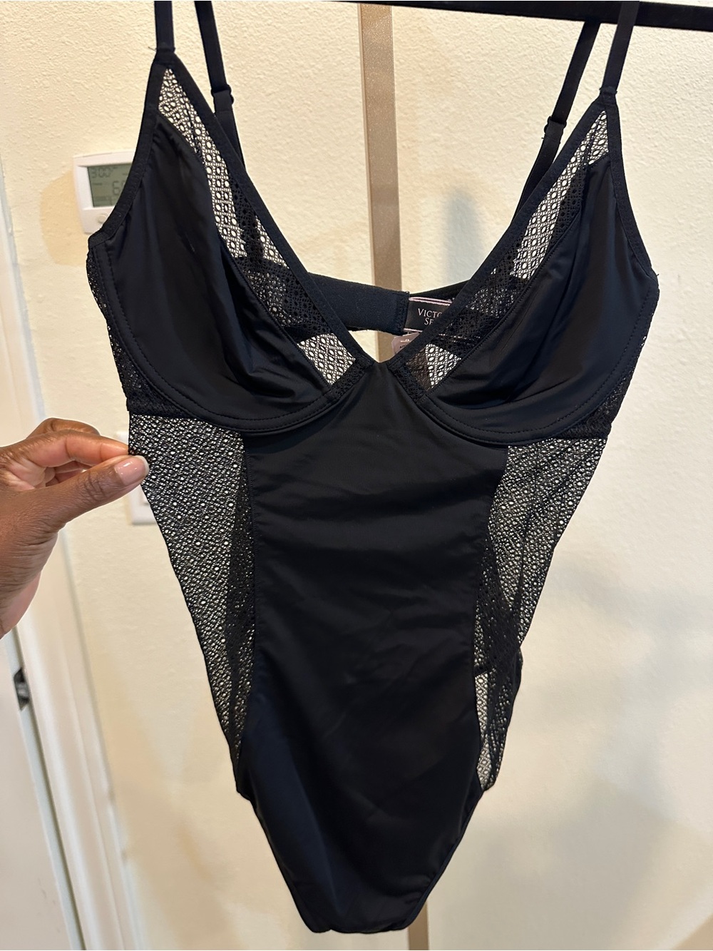 Victoria’s Secret Black Lace Teddy Bodysuit 34C NWT Underwire